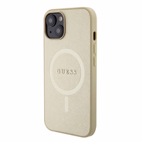 Guess GUHMP15MPSAHMCB iPhone 15 Plus 6.7" auksinis/auksinis kietas dėklas Saffiano MagSafe