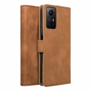 TENDER knygos dėklas telefonui XIAOMI Redmi Note 12S rudas