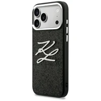 Karl Lagerfeld IML Glitter KL Diamond Logo Case for iPhone 17 Pro Max - Black