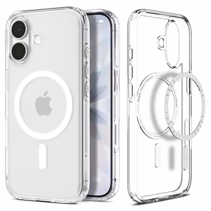 Spigen Ultra Hybrid Magnetinis dėklas telefonui iPhone 17 - Skaidrus ir baltas