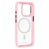 Liavec Hibridinis magnetinis skaidrus dėklas iPhone 15 Pro Max šviesiai rožinis