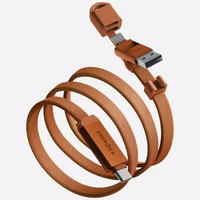 Laidas Energea Sheath Travel 2w1 USB-C į USB-C/USB-A 480Mbps 60W 1.2m oranžinis