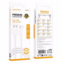 USB kabelis Borofone BX117 USB-A to USB-C 1.0m baltas