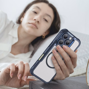 Lyderiaujanti serija Magnetinis silikoninis dėklas telefonui iPhone 16 Pro Max (m) - mėlynas