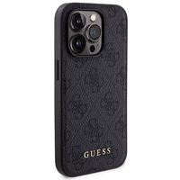 Guess 4G Metal Logo dėklas telefonui rinkinys iPhone 14 Pro Max + 5000mAh Magnetinė išorinė baterija - juoda