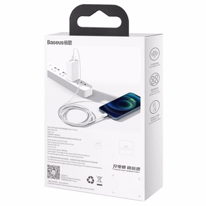 Baseus CALYS-A02 mobiliojo telefono laidas Balta 1 m USB A Lightning