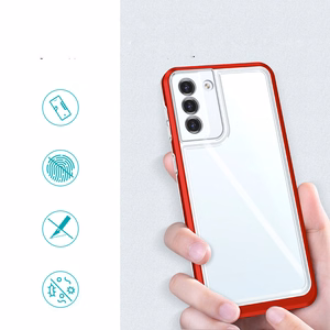 Skaidrus 3in1 dėklas Samsung Galaxy S22 + (S22 Plus) rėmelio gelis raudonas