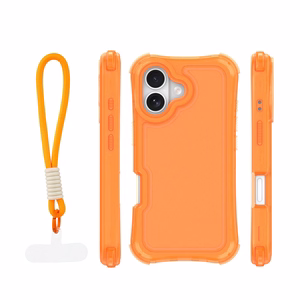 Safepop dėklas su dirželiu skirtas iPhone 17 6,3" oranžinis