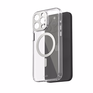 Moshi iGlaze MagSafe dėklas, skirtas iPhone 15 Pro Max, „Luna Silver“ spalvos