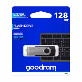 Goodram UTS2-1280K0R11 USB atmintukas 128 GB USB A tipo 2.0 Juoda, Sidabras
