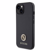 Guess GUHCP15MPS4DGPK iPhone 15 Plus 6.7" juodas/juodas kietas dėklas telefonui Strass Metal Logo
