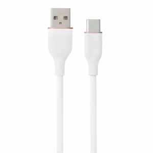 Silikoninis kabelis USB Type-A - Type-C (baltas, 1m)