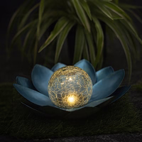 Forever Light Solar LED Lempa SUNARI FLS-70 Lotus Flower mėlynas 3000K 600mAh Ni-MH