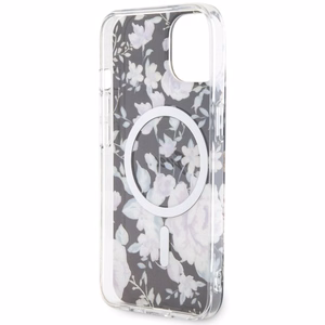 Guess GUHMP14MHCFWSK iPhone 14 Plus 6.7" juodas/juodas kietas dėklas Gėlė Magnetinis