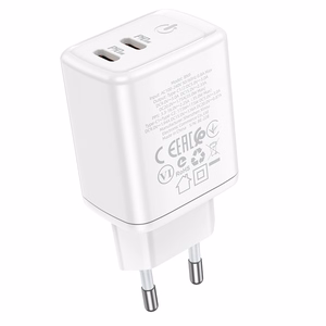 Įkroviklis Borofone BN9 35W 2xUSB-C baltas