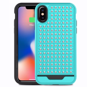 Zizo Star Diamond Hybrid dėklas, skirtas iPhone X, melsvai žalias ir juodas