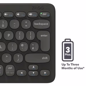 ZAGG Pro Keyboard 12 inch, anglies pilka, Nordic (belaidis įkrovimas ant kilimėlio)