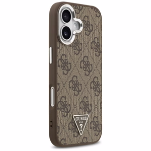GUESS dėklas telefonui (m) IPHONE 17 suderinamas su MagSafe PU 4G W/Triangle Logo SL - rudas