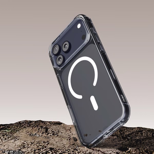 Puro Impact skaidrus D3O TPU+PC magnetinis dėklas telefonui iPhone 17 Pro Max - permatomas