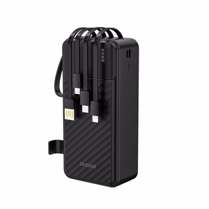 Dudao K11 Max 30000mAh išorinė baterija su įmontuotais kabeliais - juoda