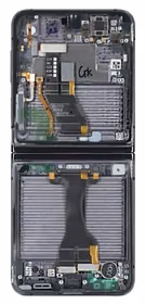 Ekranas Samsung F731 Z Flip5 5G su lietimui jautriu stikliuku ir rėmeliu (Inner) Graphite originalus (used Grade B)