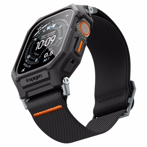 Spigen Lite Fit Pro dirželis ir grūdinto stiklo ekrano apsauga Apple Watch Ultra 49 mm, juodi