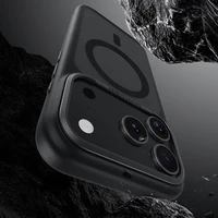 Benks magnetinis Mist dėklas telefonui su metaliniu rėmeliu (0069) iPhone 17 Pro baltas (su fotoaparato valdymo mygtuku)