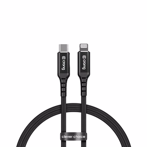 Crong Armor Link MFi USB-C–Lightning laidas, 1.5 m, 3 A, juodas