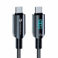 FORCELL F-ENERGY C277 kabelis Type C į Type C QC4.0 PD 5A 100W Skaitmeninis 1,2 m juodas