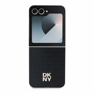 DKNY Dėklas telefonui Samsung Galaxy Z Flip6 su kartotiniu dizainu Stack Logo - juodas