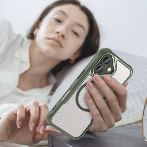 Leading Series Magnetinis silikoninis dėklas telefonui iPhone 16 - žalia