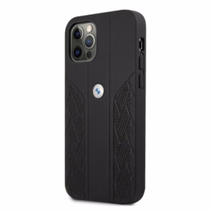 BMW Odinis išlenktas perforuotas dėklas iPhone 12 / iPhone 12 Pro - juodas