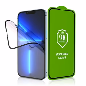 LCD apsauginis stikliukas Bestsuit Flexible Hybrid Glass 5D Apple iPhone 17 Air pritaikytas dėklui juodas