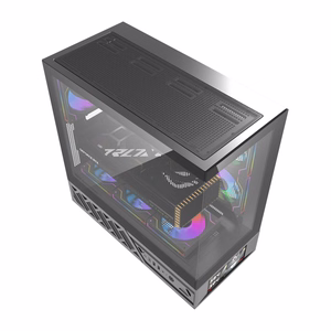 DarkFlash DS950V kompiuterio korpusas su ekranu juodas su 6 ventiliatoriais