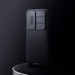 Nillkin CamShield Pro dėklas telefonui Samsung Galaxy S25 su kameros dangteliu - Juodas