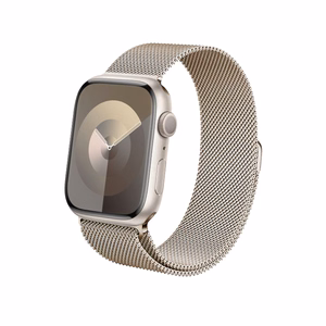 Crong Milano Steel nerūdijančiojo plieno dirželis, skirtas Apple Watch 44 / 45 / 46 / 49 mm, šampano spalvos
