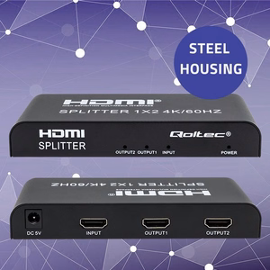 Qoltec 51797 aktyvus HDMI skirstytuvas 2 x HDMI 4K x 2K | 6Gb/s | 60Hz