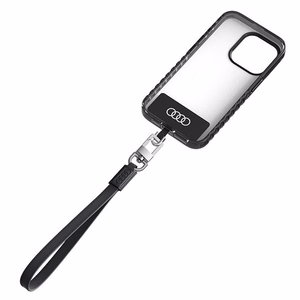 Audi universalus telefono dirželis 28cm 10mm odinis juodas AU-HSLSL-GT/D1-BK