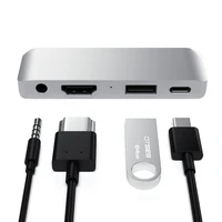 Adapter HUB 4in1 USB C Satechi Mobile Pro Hub ST-TCMPHS sidabrinis