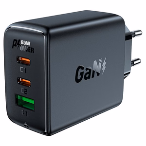 Įkroviklis Acefast A41 65W GaN 2xUSB-C/USB-A juodas