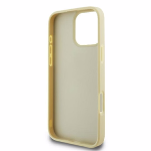 Guess Fiksuotas Blizgus Didelis 4G dėklas telefonui iPhone 16 Pro - auksinis