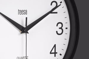 Wall clock, 25 cm, black