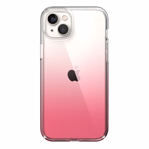 Speck Presidio Perfect-Clear + Ombre case for iPhone 15 Plus / 14 Plus, with Microban antimicrobial protection, Clear / Vintage Rose Fade