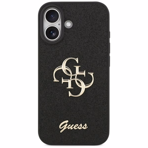 Guess Fixed Glitter Big 4G dėklas telefonui iPhone 17 - juodas