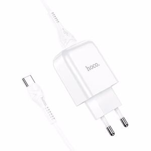 Įkroviklis Hoco USB A 2A 10W + kabelis USB A į USB C N2 baltas