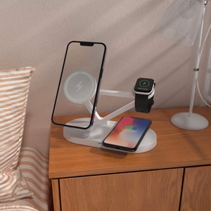Tech-Protect QI15W-A41 3в1 Беспроводное зарядное устройство с MagSafe для устройств Apple - белый