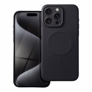 Чехол для iPhone 15 Pro Max силиконовый Mag Cover совместимый с MagSafe чёрный