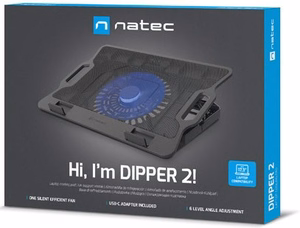 NATEC DIPPER 2 nešiojamo kompiuterio aušinimo stovas 43,9 cm (17,3") 650 RPM juodas