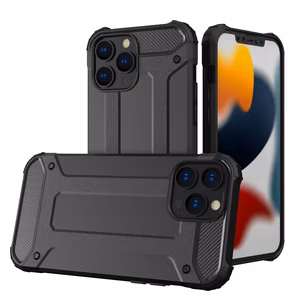 Hibridinis šarvų dėklas tvirtas apsauginis dangtelis iPhone 13 Pro juodas