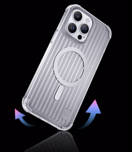 Kingxbar PQY Go Out Series magnetinis dėklas iPhone 14 Pro MagSafe - sidabrinis